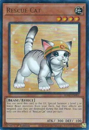 Rescue Cat (Alternate Art) (UR) (RA02-EN001) - Ultra Rare - 1st Edition - 25th Anniversary Rarity Collection II