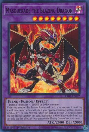 Masquerade the Blazing Dragon (RA02-EN022) - Super Rare - 1st Edition - 25th Anniversary Rarity Collection II
