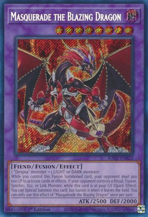 Masquerade the Blazing Dragon (Secret Rare) (RA02-EN022) - Secret Rare - 1st Edition - 25th Anniversary Rarity Collection II