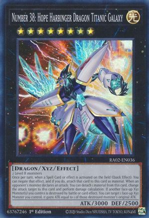 Number 38: Hope Harbinger Dragon Titanic Galaxy (RA02-EN036) - Super Rare - 1st Edition - 25th Anniversary Rarity Collection II