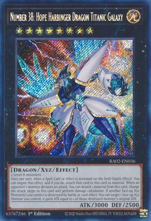 Number 38: Hope Harbinger Dragon Titanic Galaxy (Secret Rare) (RA02-EN036) - Secret Rare - 1st Edition - 25th Anniversary Rarity Collection II
