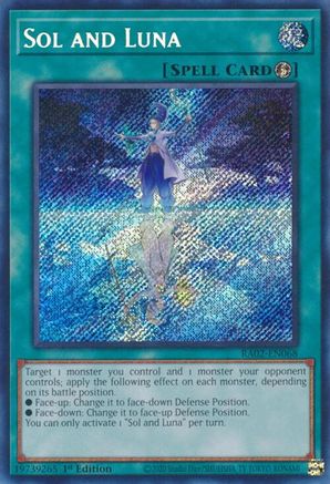 Sol and Luna (Secret Rare) (RA02-EN068) - Secret Rare - 1st Edition - 25th Anniversary Rarity Collection II
