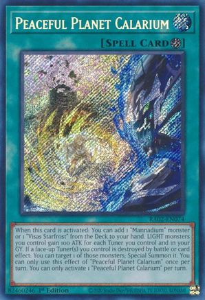 Peaceful Planet Calarium (Secret Rare) (RA02-EN074) - Secret Rare - 1st Edition - 25th Anniversary Rarity Collection II