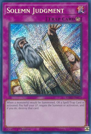 Solemn Judgment (Secret Rare) (RA02-EN075) - Secret Rare - 1st Edition - 25th Anniversary Rarity Collection II
