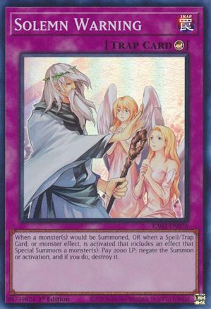 Solemn Warning (RA02-EN078) - Super Rare - 25th Anniversary Rarity Collection II