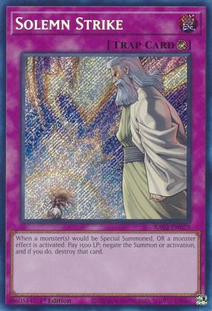 Solemn Strike (Secret Rare) (RA02-EN079) - Secret Rare - 1st Edition - 25th Anniversary Rarity Collection II