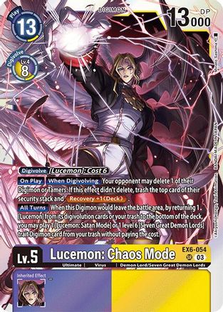 Lucemon: Chaos Mode (EX6-054) Foil Super Rare - Infernal Ascension