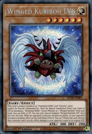 Winged Kuriboh LV6 (BLTR-EN001) - Secret Rare - 1st Edition - Battles of Legend: Terminal Revenge