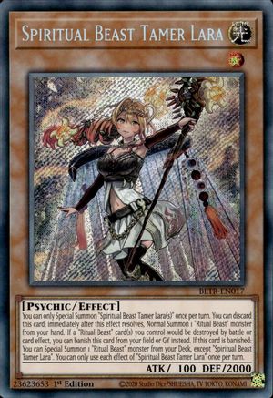 Spiritual Beast Tamer Lara (BLTR-EN017) - Secret Rare - 1st Edition - Battles of Legend: Terminal Revenge