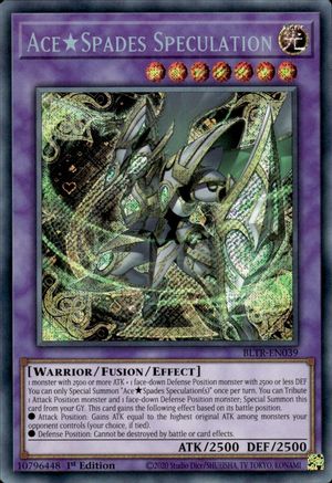 Ace Spades Speculation (BLTR-EN039) - Secret Rare - 1st Edition - Battles of Legend: Terminal Revenge