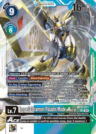 Imperialdramon: Paladin Mode ACE (BT17-077) Foil Super Rare - Secret Crisis