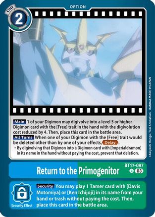 Return to the Primogenitor (BT17-097)  Uncommon - Secret Crisis