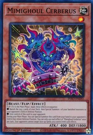 Mimighoul Cerberus (INFO-EN092) - Super Rare - 1st Edition - The Infinite Forbidden