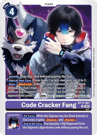 Code Cracker Fang (BT17-091)  Uncommon - Secret Crisis