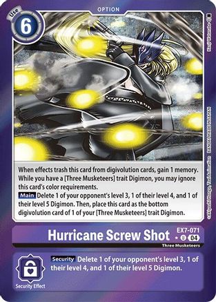 Hurricane Screw Shot (Foil) (EX7-071) Foil Uncommon - Digimon LIBERATOR