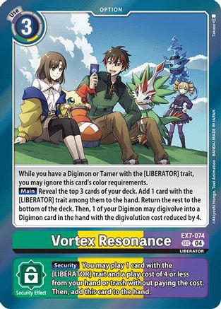 Vortex Resonance (EX7-074) Foil Secret Rare - Digimon LIBERATOR