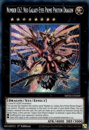 Number C62: Neo Galaxy-Eyes Prime Photon Dragon (MP24-EN069) - Prismatic Secret Rare - 1st Edition - 25th Anniversary Tin: Dueling Mirrors