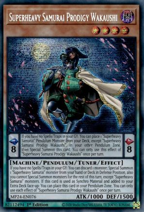 Superheavy Samurai Prodigy Wakaushi (MP24-EN076) - Prismatic Secret Rare - 1st Edition - 25th Anniversary Tin: Dueling Mirrors