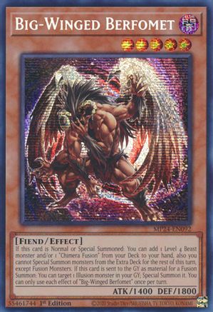 Big-Winged Berfomet (MP24-EN092) - Prismatic Secret Rare - 1st Edition - 25th Anniversary Tin: Dueling Mirrors