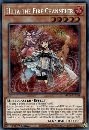 Hiita the Fire Channeler (MP24-EN094) - Prismatic Secret Rare - 1st Edition - 25th Anniversary Tin: Dueling Mirrors