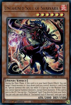 Unchained Soul of Sharvara (MP24-EN215) - Ultra Rare - 1st Edition - 25th Anniversary Tin: Dueling Mirrors
