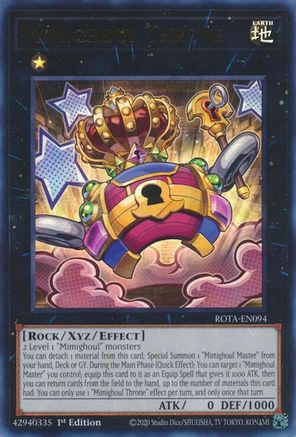 Mimighoul Throne (ROTA-EN094) - Ultra Rare - 1st Edition - Rage of the Abyss