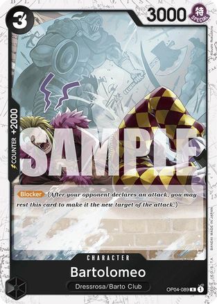 Bartolomeo (OP04-089) (Jolly Roger Foil) (OP04-089) - Foil Rare - Premium Booster -The Best-