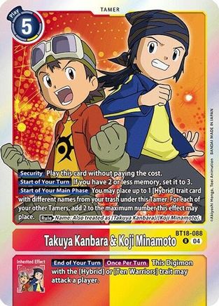 Takuya Kanbara & Koji Minamoto (BT18-088) Foil Rare - Release Special Booster 2.0