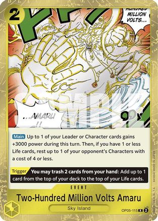 Two-Hundred Million Volts Amaru (Jolly Roger Foil) (OP05-115) - Foil Rare - Premium Booster -The Best-
