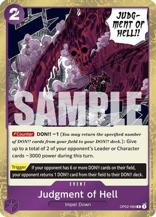 Judgment of Hell (Jolly Roger Foil) (OP02-089) - Foil Rare - Premium Booster -The Best-