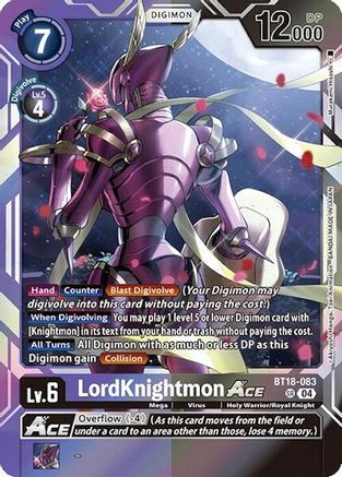 LordKnightmon ACE (BT18-083) Foil Super Rare - Release Special Booster 2.0