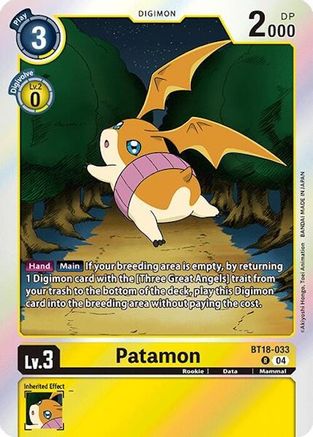 Patamon (BT18-033) Foil Rare - Release Special Booster 2.0