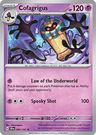 Cofagrigus 83 Holofoil - Rare - SV08: Surging Sparks