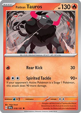 Paldean Tauros - 018/191 18  - Uncommon - SV08: Surging Sparks