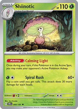 Shiinotic - 009/191 9  - Uncommon - SV08: Surging Sparks