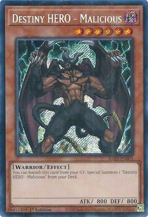 Destiny HERO - Malicious (Secret Rare) (RA03-EN001) - Secret Rare - Quarter Century Bonanza