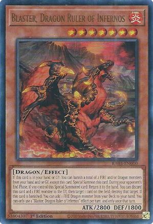 Blaster, Dragon Ruler of Infernos (UR) (RA03-EN010) - Ultra Rare - 1st Edition - Quarter Century Bonanza
