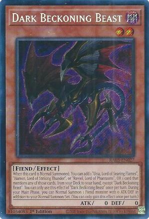 Dark Beckoning Beast (Secret Rare) (RA03-EN027) - Secret Rare - Quarter Century Bonanza