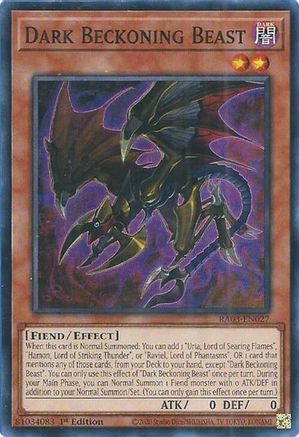 Dark Beckoning Beast (RA03-EN027) - Super Rare - 1st Edition - Quarter Century Bonanza