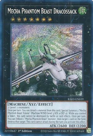 Mecha Phantom Beast Dracossack (Secret Rare) (RA03-EN039) - Secret Rare - 1st Edition - Quarter Century Bonanza