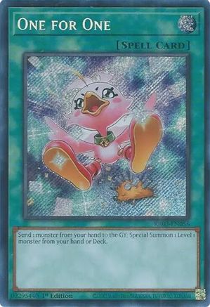 One for One (Alternate Art) (Secret Rare) (RA03-EN056) - Secret Rare - Quarter Century Bonanza