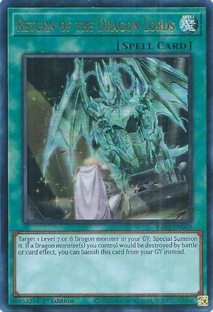 Return of the Dragon Lords (UR) (RA03-EN060) - Ultra Rare - 1st Edition - Quarter Century Bonanza