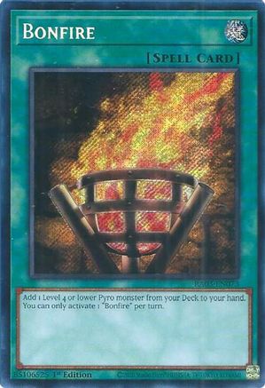 Bonfire (Secret Rare) (RA03-EN073) - Secret Rare - 1st Edition - Quarter Century Bonanza