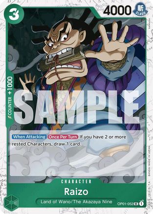 Raizo (Jolly Roger Foil) (OP01-052) - Foil Uncommon - Premium Booster -The Best-