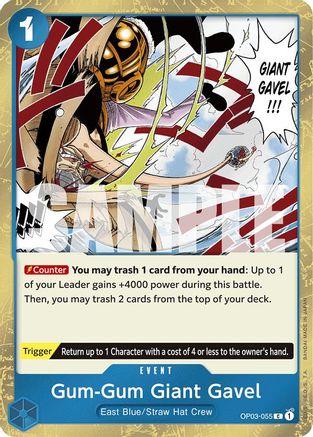 Gum-Gum Giant Gavel (Jolly Roger Foil) (OP03-055) - Foil Common - Premium Booster -The Best-