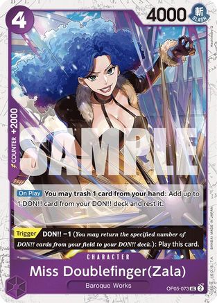 Miss Doublefinger(Zala) (Jolly Roger Foil) (OP05-073) - Foil Uncommon - Premium Booster -The Best-