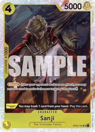 Sanji (Reprint) (OP04-104) - Foil Super Rare - Premium Booster -The Best-