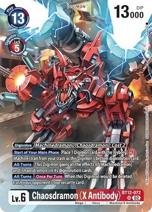 Chaosdramon (X Antibody) (Alternate Art) (BT12-072) Foil Super Rare - Special Limited Set