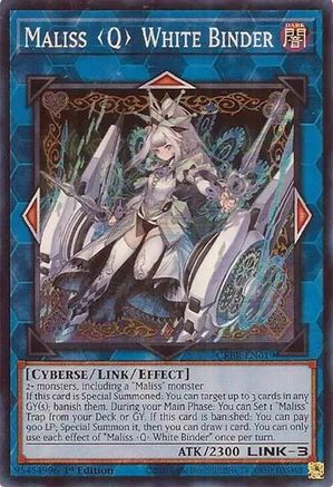 Maliss Q White Binder (CRBR-EN019) - Super Rare - 1st Edition - Crossover Breakers