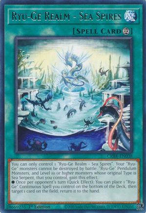 Ryu-Ge Realm - Sea Spires (CRBR-EN038) - Rare - 1st Edition - Crossover Breakers
